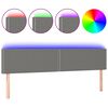 vidaXL LED горна табла за легло, тъмносива, 160x5x78/88 см, плат