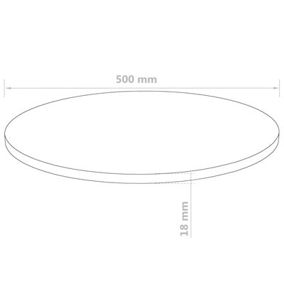 vidaXL Плот за маса, кръгъл, МДФ, 500x18 мм
