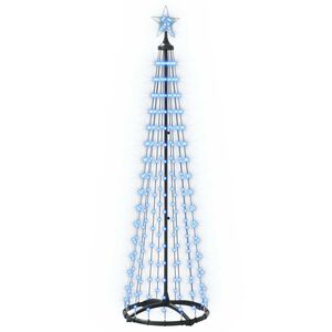 vidaXL Конусовидна коледна елха с LED светлини 180 см