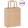 vidaXL Хартиени торбички 250 бр с дръжки кафяви 18x8x22 см