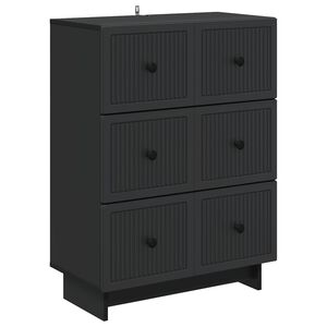 vidaXL Чекмеджетен шкаф Черно 66 x 34,5 x 90 см Инженерна дървесина