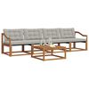 vidaXL Комплект дивани за открито 5 pcs Естествено и светло сиво