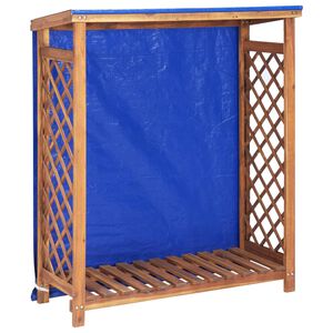 vidaXL Навес за дърва за огрев, 105x38x115 cм, акациево дърво масив