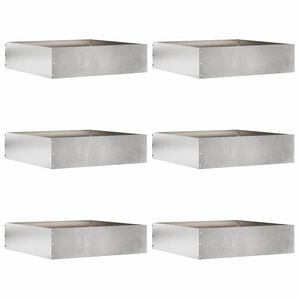 vidaXL Ограда за трева 6 pcs Сребрист 50 x 50 x 13 см