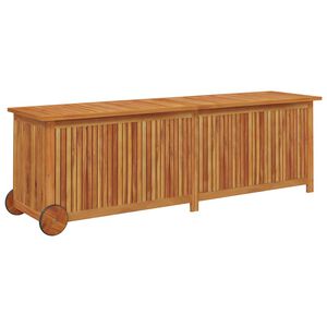 vidaXL Градинска кутия за съхранение колела 150x50x58 см акация масив