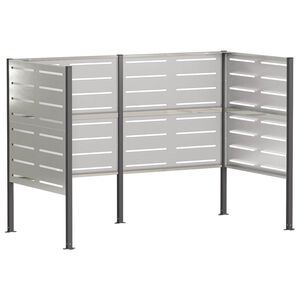 vidaXL Екран за контейнер за отпадъци 167 x 85 x 113 см Сребристо