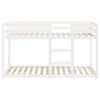vidaXL Двуетажно легло, бяло, 75x190 см, борово дърво масив