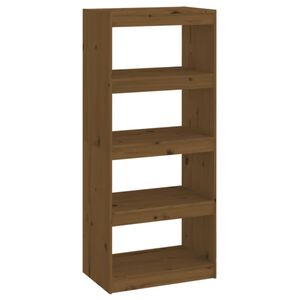 vidaXL Библиотека/разделител за стая меденокафява 60x30x135,5 см бор