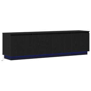 vidaXL ТВ шкаф 180 x 38 x 49 см Черния дъб Инженерна дървесина