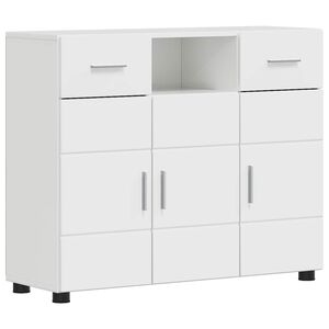 vidaXL Дървен шкаф Лъскаво бяло 88,5 x 30,5 x 73 см Инженерно дърво
