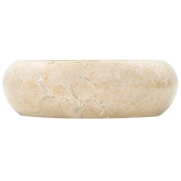 vidaXL Мивка, 40x12 см, мрамор, кремава