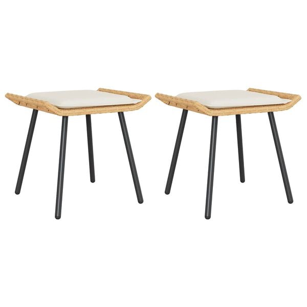 vidaXL Градински стол 2 pcs Кафяво 50 x 40 x 45 см Полиестер