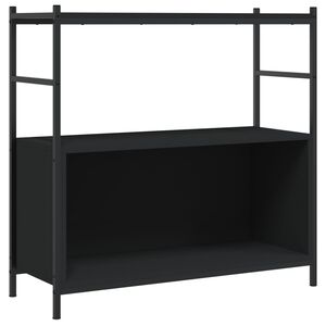 vidaXL Етажерка черна 80x30x78,5 см инженерно дърво и желязо