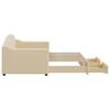 vidaXL Канапе с изтеглящо легло и чекмеджета кремаво 80x200 см плат
