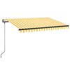 vidaXL Прибираща се тента Жълт и бял 350 x 250 cm Полиестер