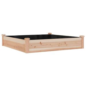 vidaXL Градинско повдигнато легло с вложка 120x120x25 см масивна ела