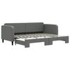 vidaXL Канапе с изтеглящо разтегателно легло тъмносиво 80x200 см плат