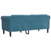 vidaXL Диван, 2-местен, син, кадифе