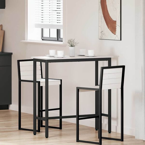 vidaXL Маса Бяло 100 x 40 x 101 см Инженерна дървесина и стомана