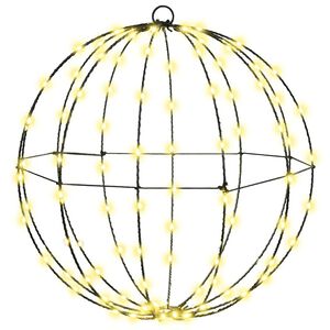 vidaXL Топка Топло бяло 40 x 40 x 42 cm Метал 120 LED светодиода