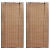 vidaXL Бамбукови ролетни щори 2 бр 150x220 см кафяви