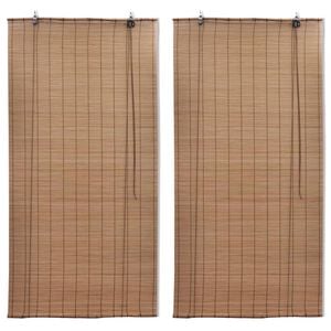 vidaXL Бамбукови ролетни щори 2 бр 150x220 см кафяви