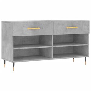 vidaXL Пейка за обувки, бетонно сив, 102x35x55 см, инженерно дърво