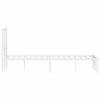vidaXL Метална рамка за легло с горна табла, бяла, 120x190 см