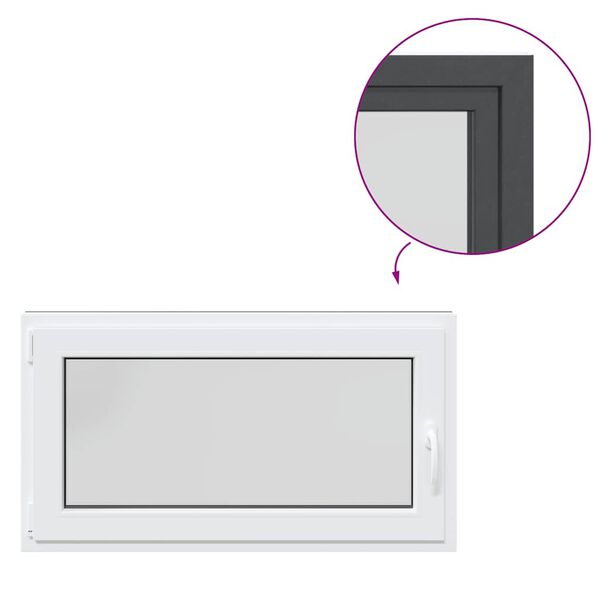 vidaXL Прозорец за мазе "RISOR" 110x70 см Отварящо-отваряем DIN ляв антрацит