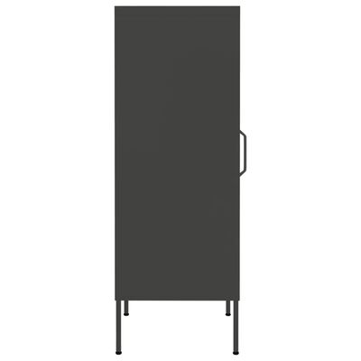 vidaXL Шкаф за съхранение, антрацит, 42,5x35x101,5 см, стомана