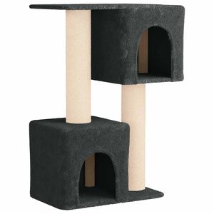 vidaXL Котешко дърво с юта за драскане Тъмносиво 114 cm