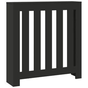 vidaXL Капак за радиатор, черен, 78x20x82 см, инженерно дърво