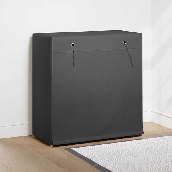 vidaXL Шкаф за обувки с покривало, сив, 79x40x80 см, плат