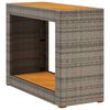 vidaXL Градинска маса с дървен плот сива 100x40x75 см полиратан