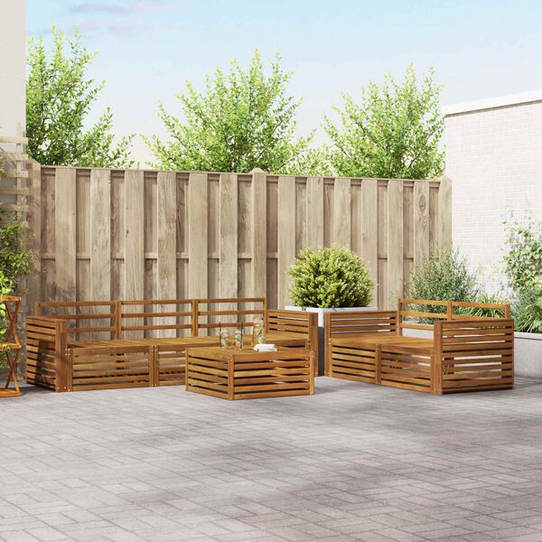 vidaXL Комплект дивани за открито 6 pcs Естествен