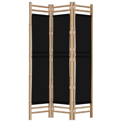 vidaXL Сгъваема 3-панелна преграда за стая 120 см бамбук и платно