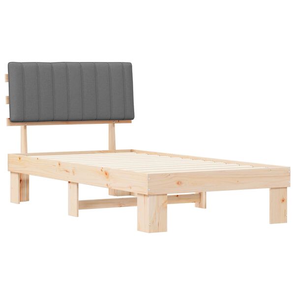 vidaXL Леглова рамка с тапицирана гръбна част Светлосиво 100 x 200 cm