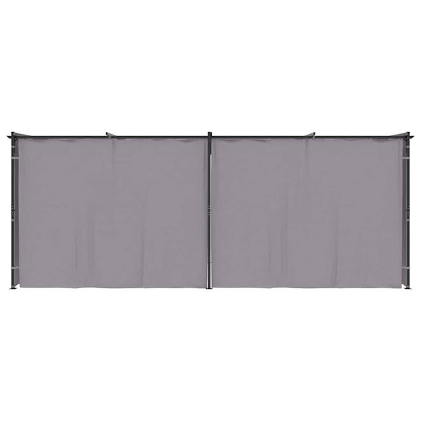vidaXL Градинска шатра със завеси, 3х6 м, антрацит, стомана