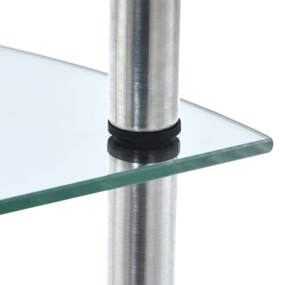 vidaXL Етажерка с 3 рафта, прозрачна, 30x30x67 см, закалено стъкло