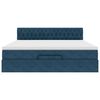 vidaXL Османска легло с матрак, тъмносиньо, 180x200 см, кадифе