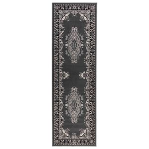 vidaXL Килим с пътека FLORNES Тъкан Сив модел 67 x 150 cm ПП 7 mm