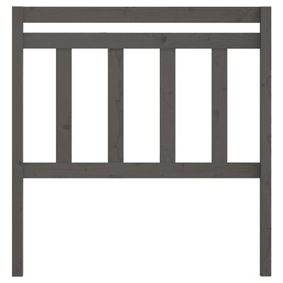 vidaXL Горна табла за легло, сива, 81x4x100 см, бор масив