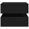 vidaXL Маса за кафе с LED осветление, черна, 50x50x40 см