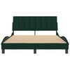 vidaXL Рамка за легло без матрак Hanko, тъмнозелена, 140x200 см, кадифе