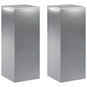 vidaXL Стойка за растения 2 pcs Сребристо 40 x 40 x 100 cm