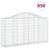 vidaXL Габионни кошници арка 50 бр 200x30x100/120см поцинковано желязо