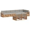 vidaXL Комплект дивани за открито 8 pcs Естествено и светло сиво
