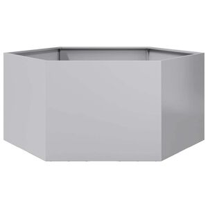 vidaXL Градинска кашпа, шестоъгълна, 104x90x45 см, поцинкована стомана