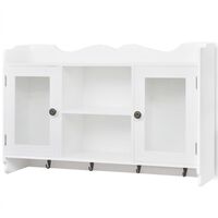 Бяла МДФ стенна полица/шкаф за съхранение на книги/DVD/очила