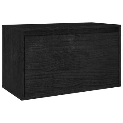 vidaXL ТВ шкафове, 3 бр, черни, бор масив